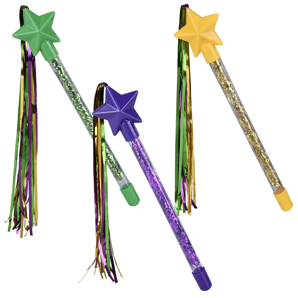 Mardi Gras Star Tinsel Wand (1 DZ)