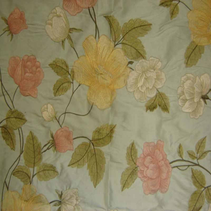 Miranda Fabric Silk Fabric - Floral Embroidered, 54" Width (1 Yard)