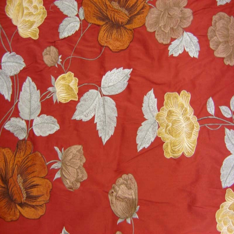 Miranda Fabric Silk Fabric - Floral Embroidered, 54" Width (1 Yard)