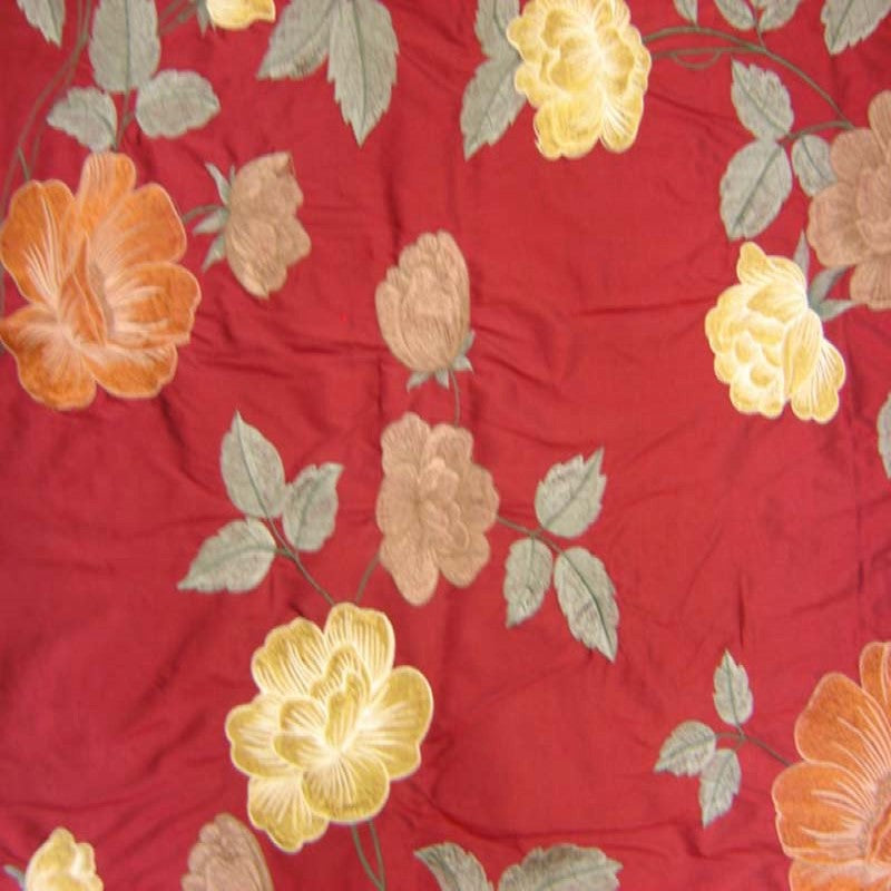 Miranda Fabric Silk Fabric - Floral Embroidered, 54" Width (1 Yard)