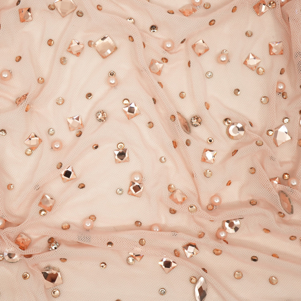 Rhinestone Stretch Mesh Fabric