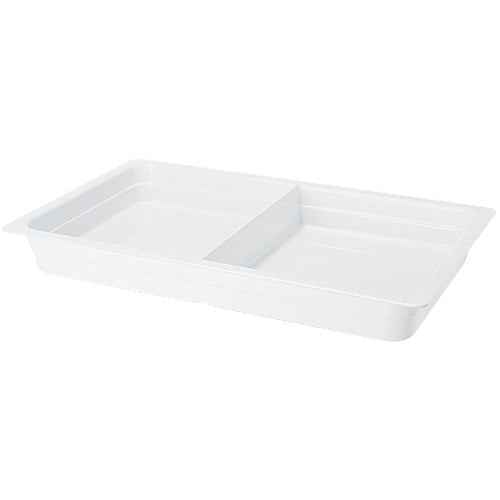GET White Full-Size Divided Melamine Food Pan, 13" x 21" x 2.5" Deep - Case of 2