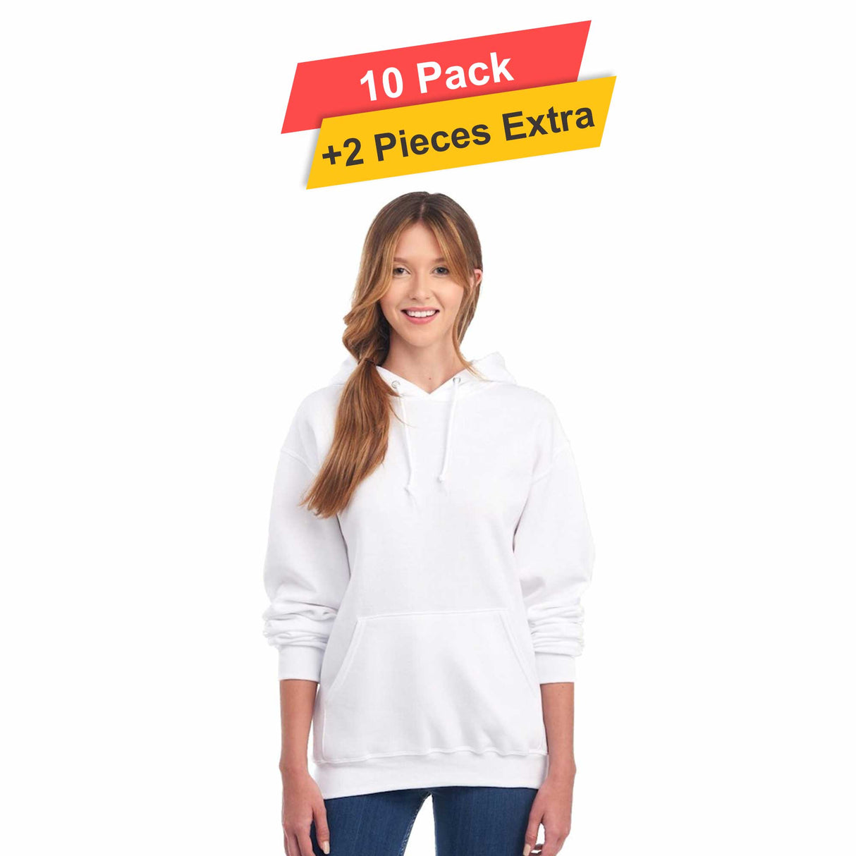 Fleece Pullover Hoodie - 10 Pack - 7.62oz/yd2 - 100% Polyester
