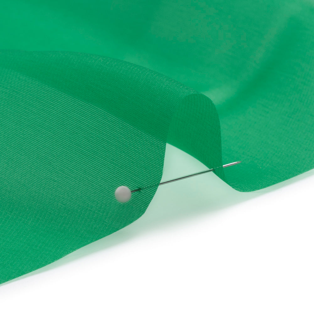 Satin-Faced Polyester Organza - Kelly Green - Ardea Collection by Mood