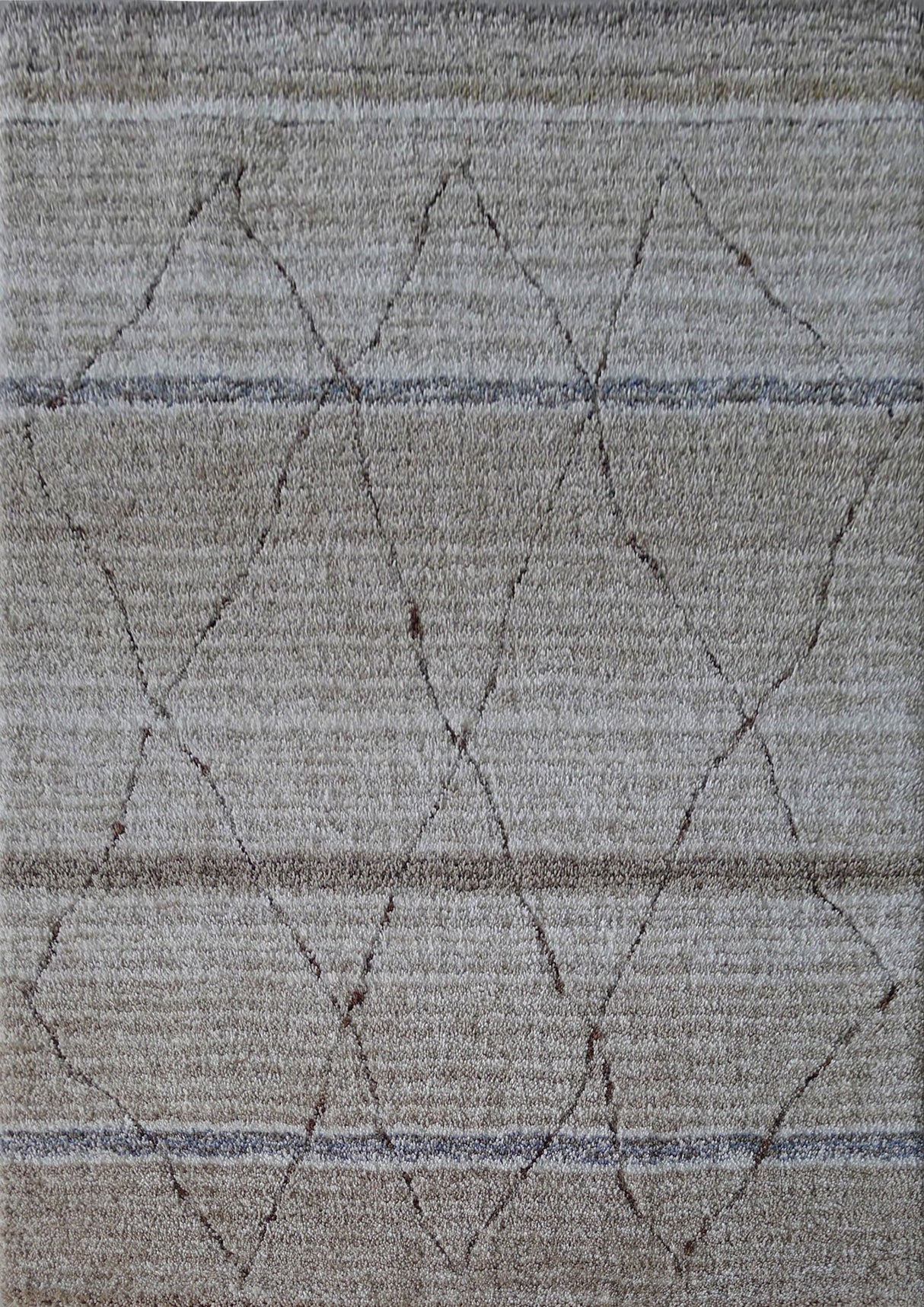 Moroccan Shag Area Rug - Polyester Fabric, Blue/Natural Color Fade, Hand Tufted Hand Carved, 5' X 7' (1 Rug)