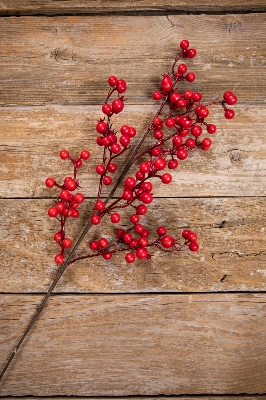 26” Red Mixed Berry & Crabapple Spray