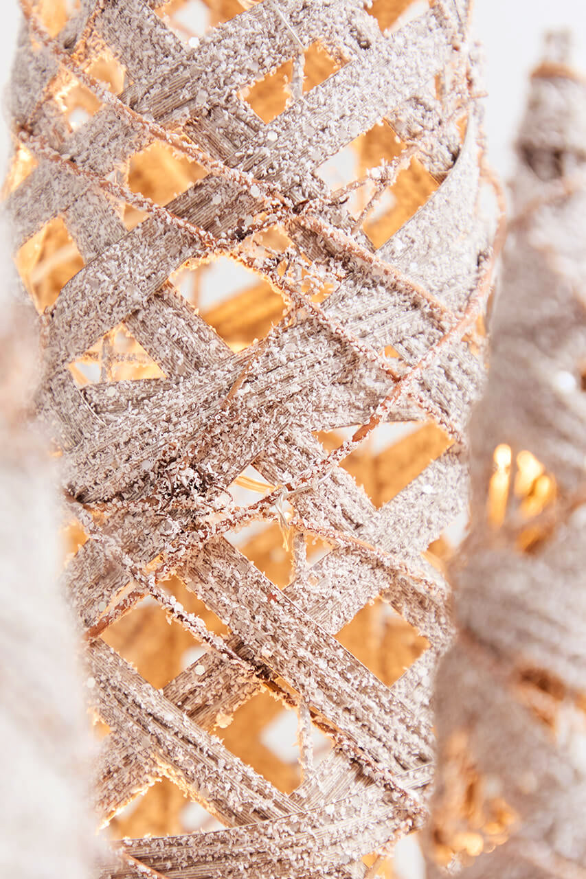 16" - 32" LED Frosted Twig Cones - Set of 3