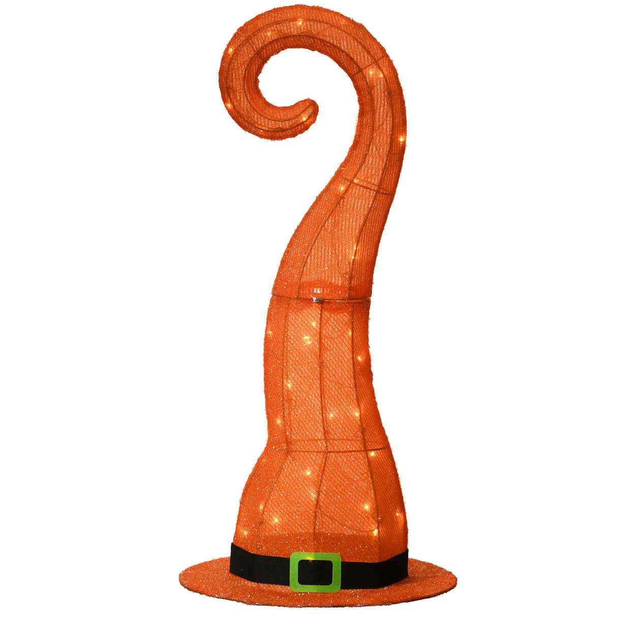 Halloween Pre-Lit Orange Witch's Hat Outdoor Decoration with LED Lights