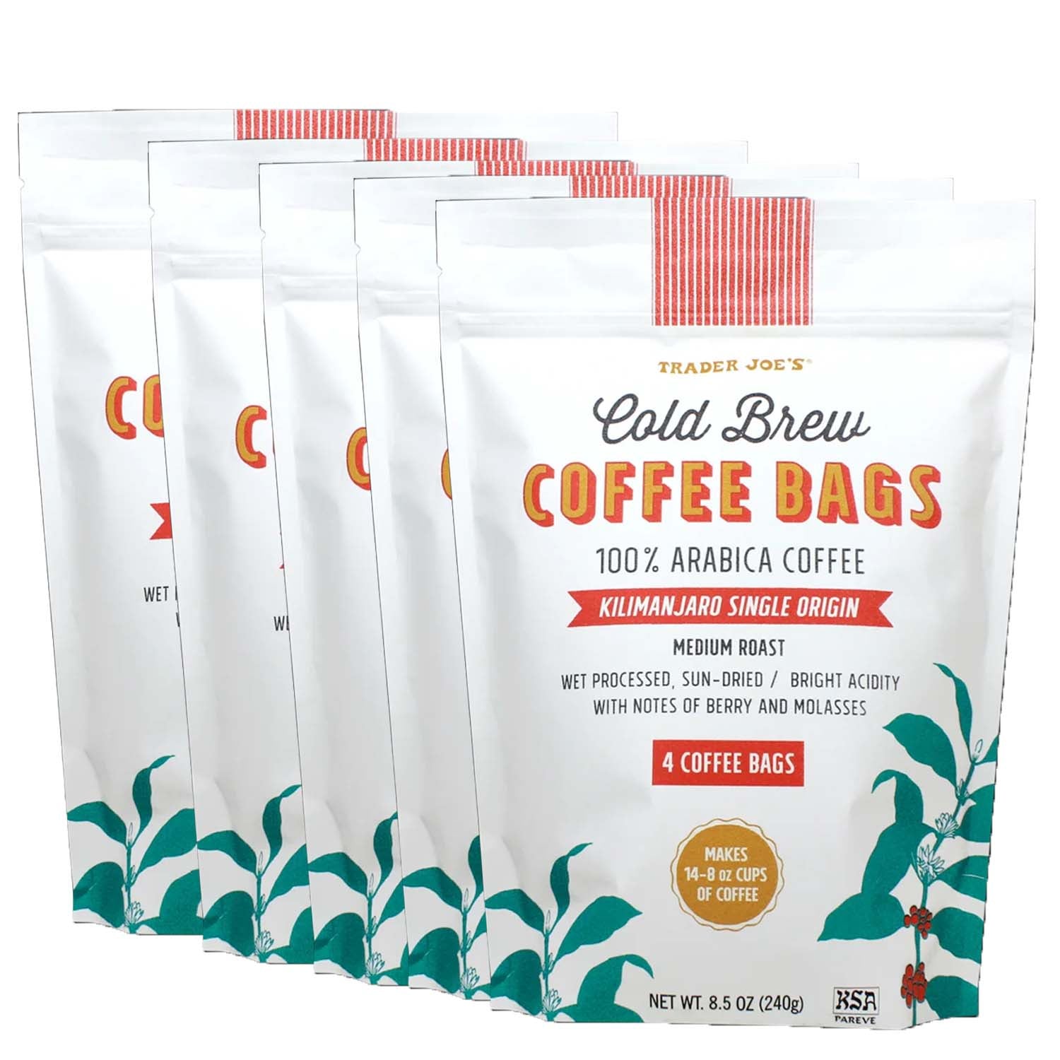 Trader Joes Cold Brew Coffee Bags - 12 Coffee Bags Total - 100% Arabica Coffee