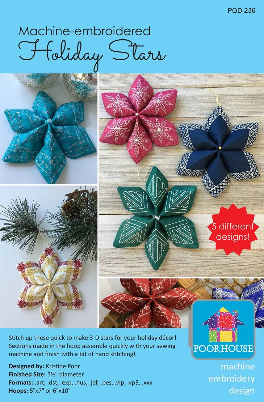 Machine Embroidery Holiday Stars Pattern