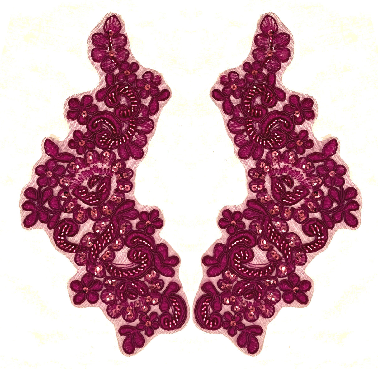 Beaded Floral Lace Applique