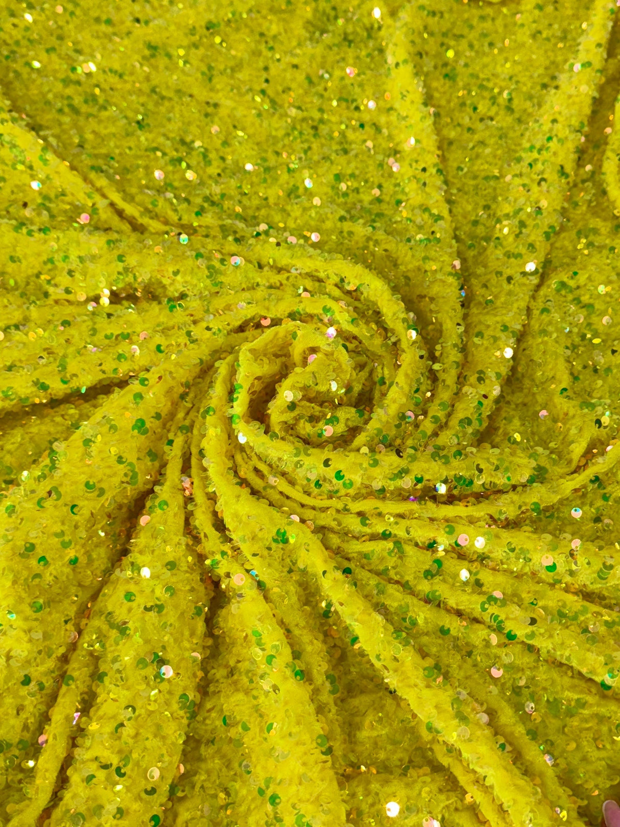 Sequin on Velvet Stretch Fabric