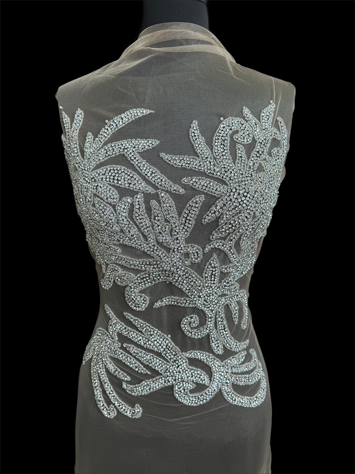 Silver Rhinestone Bodice Applique