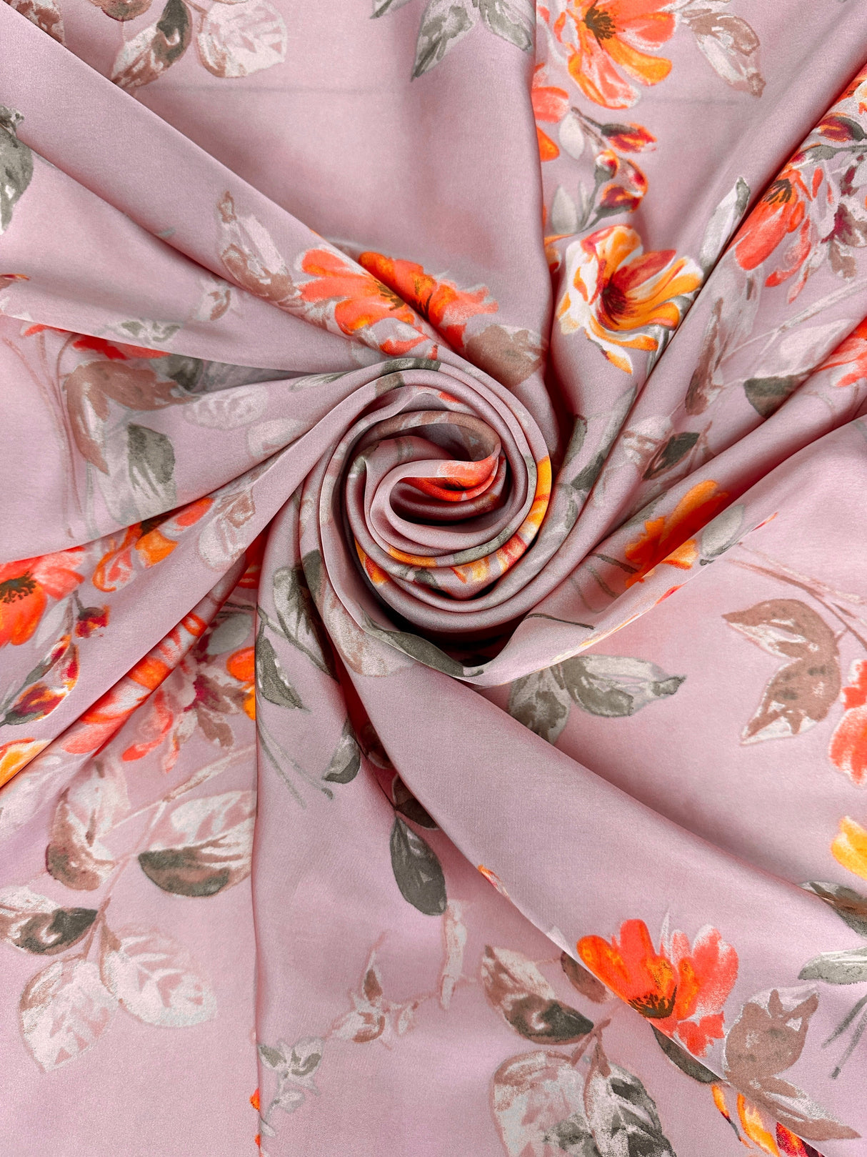 Printed Satin Mauve Floral