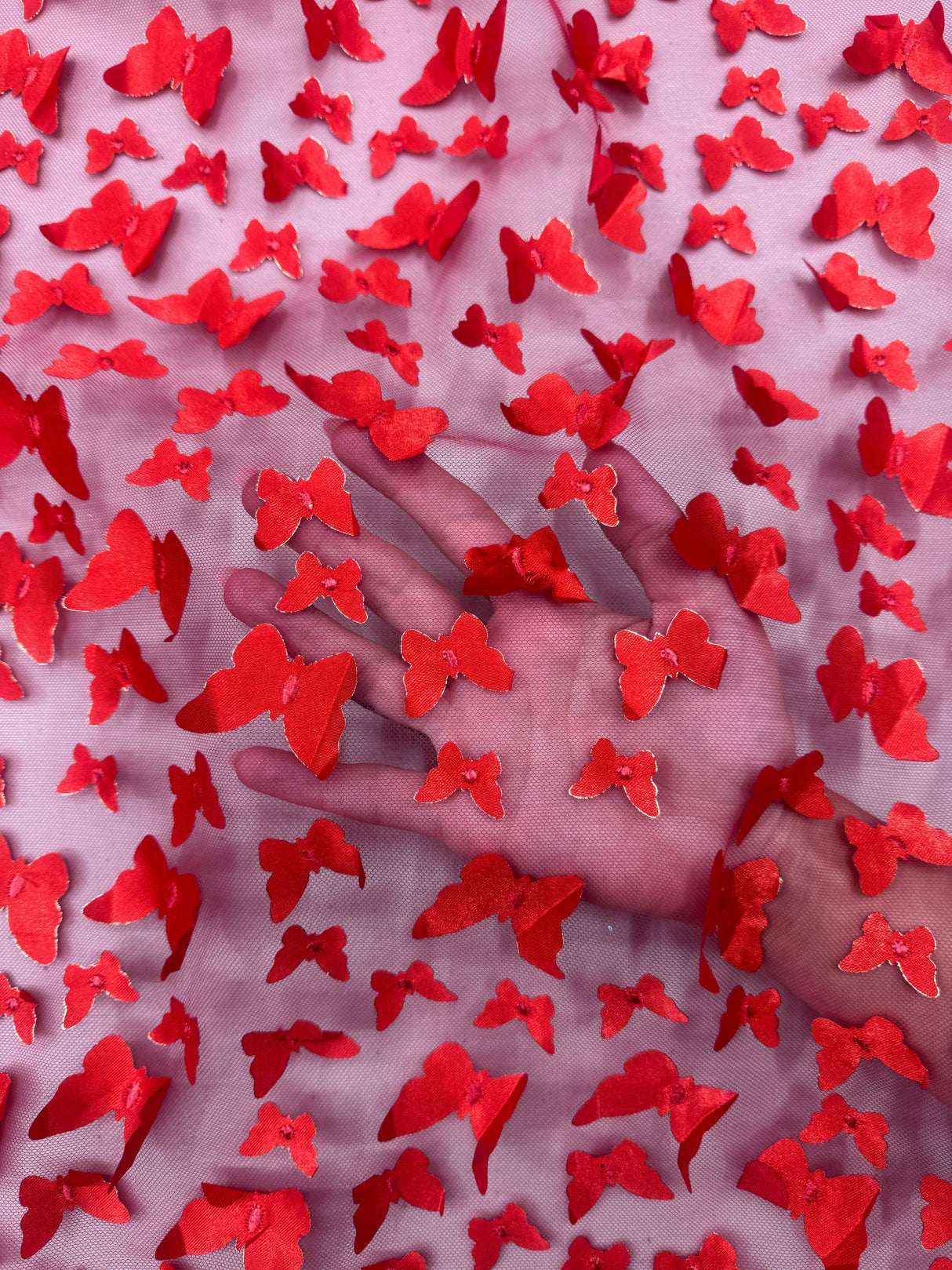 3D Butterfly Lace Red