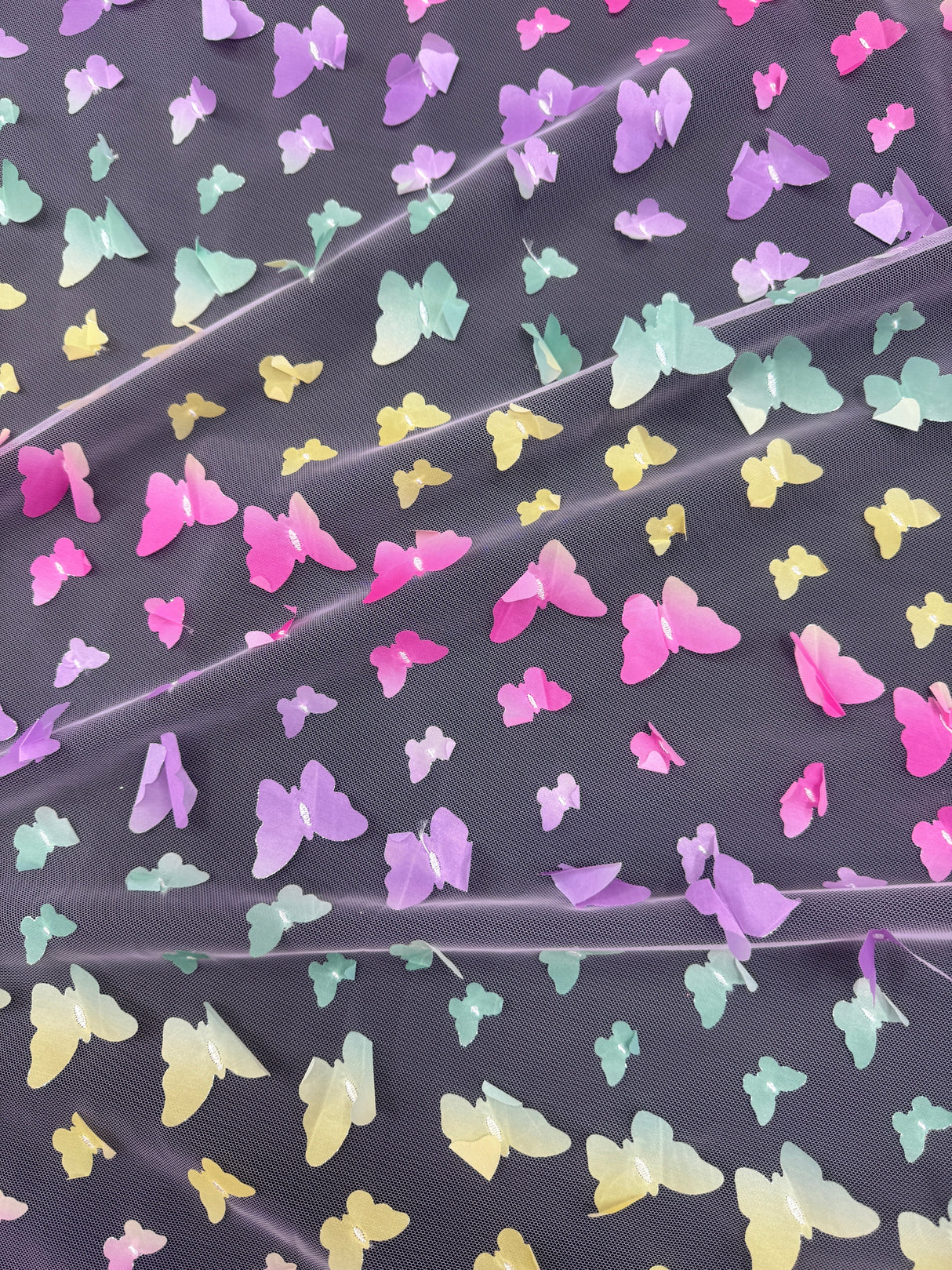 3D Butterfly Lace Rainbow Multicolor