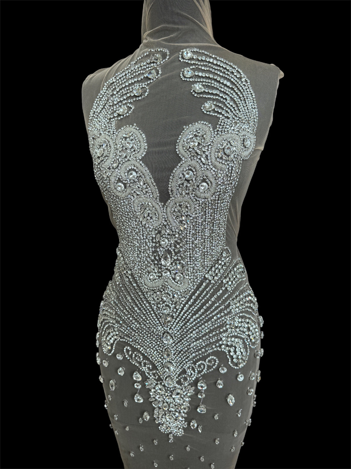 Silver Rhinestone Bodice Applique