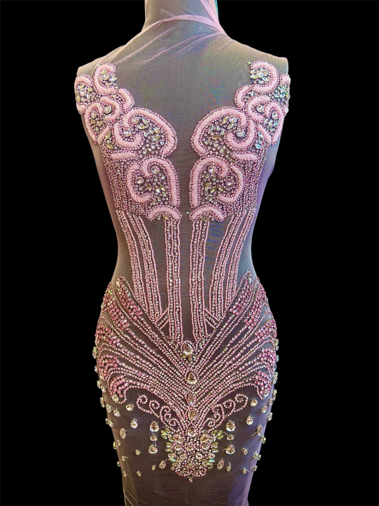 Rhinestone Bodice Applique in Baby Pink