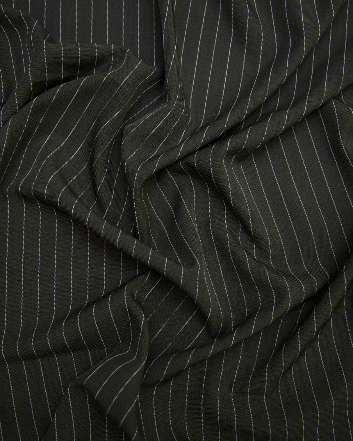 Tailored Pin Stripe Suiting Army Green