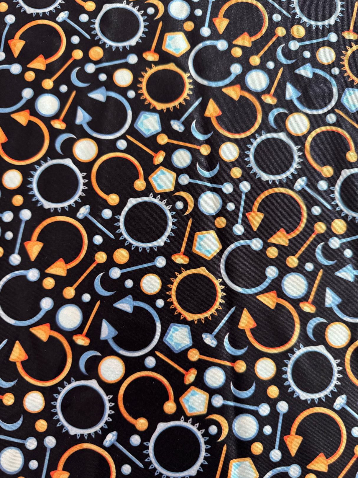 Printed Nylon Spandex Black Abstract Piercing Print