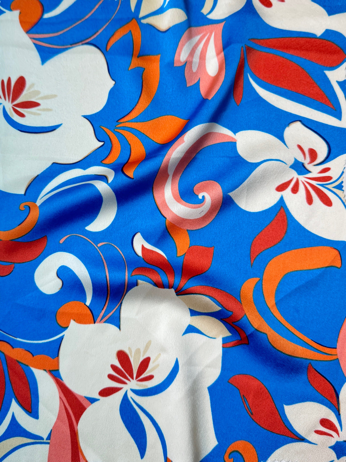 Printed Satin Blue Floral