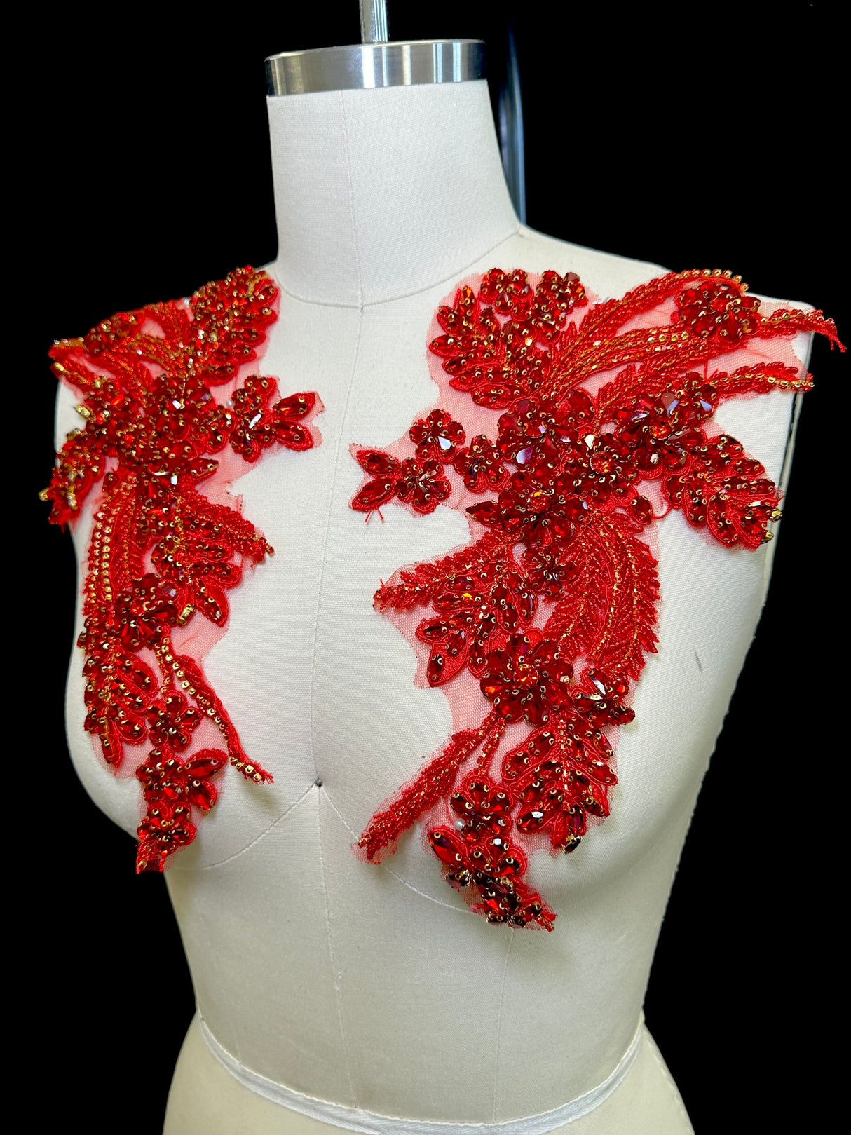 Rhinestone Applique Red Pair