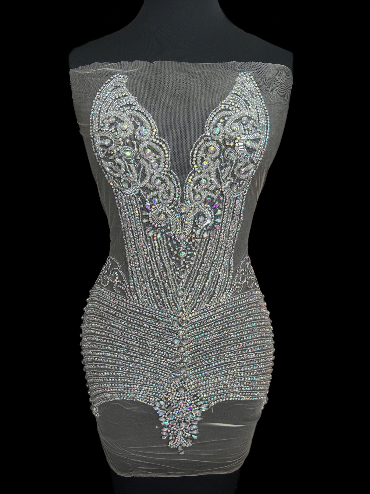 Silver Rhinestone Bodice Appliqué