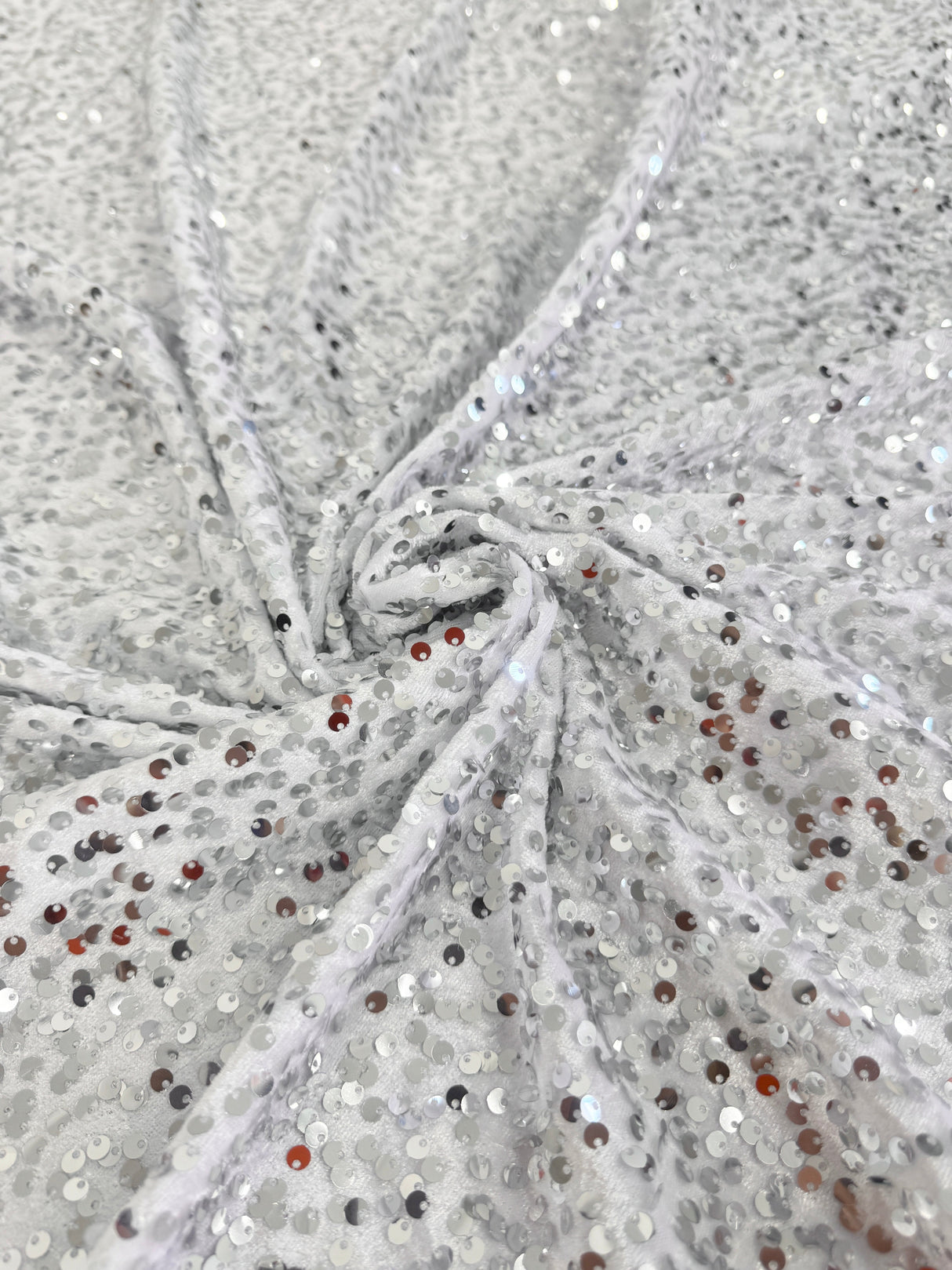 Sequin Velvet Silver White