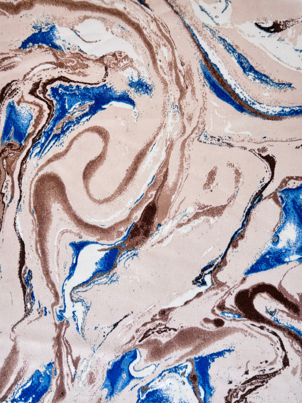Printed Satin Marble Blue