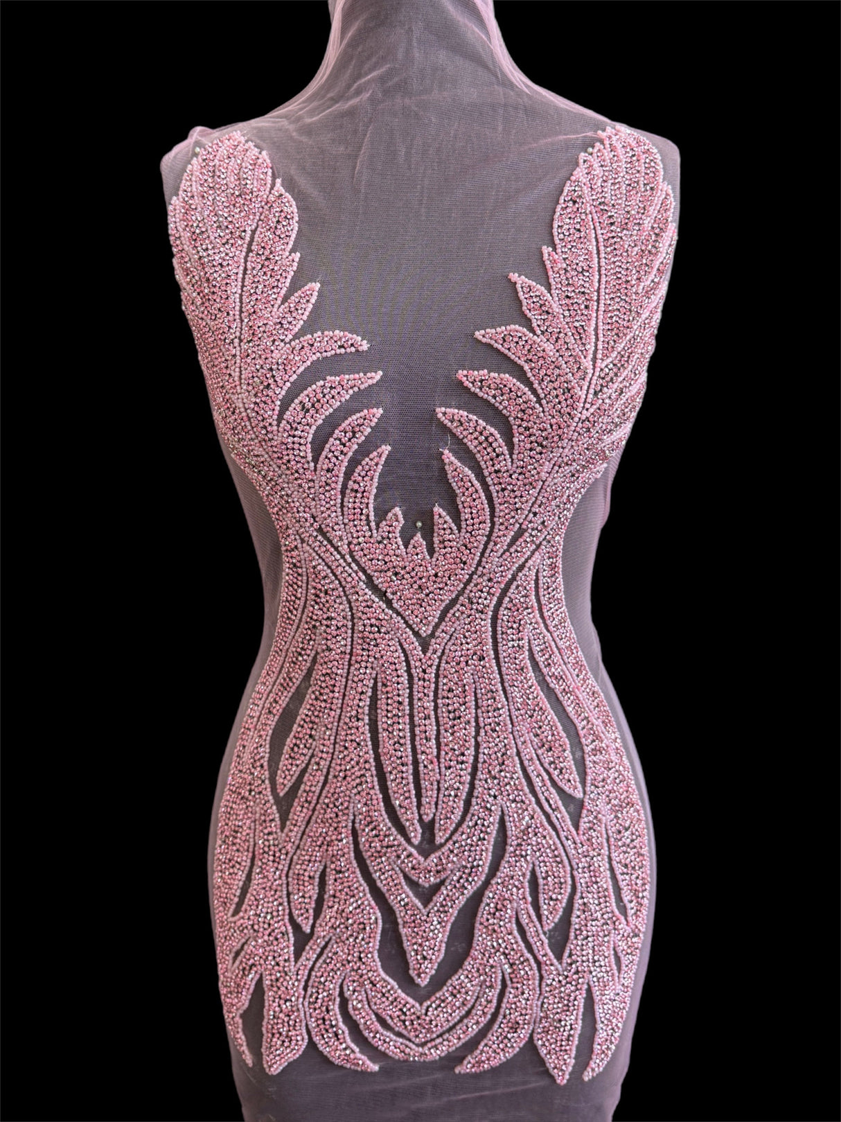 Rhinestone Bodice Applique Baby Pink