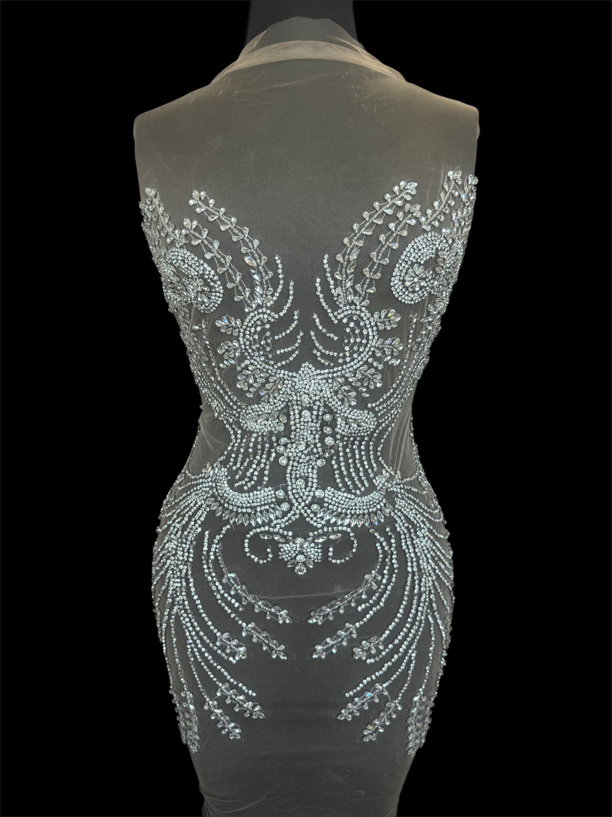 Silver Rhinestone Bodice Appliqué