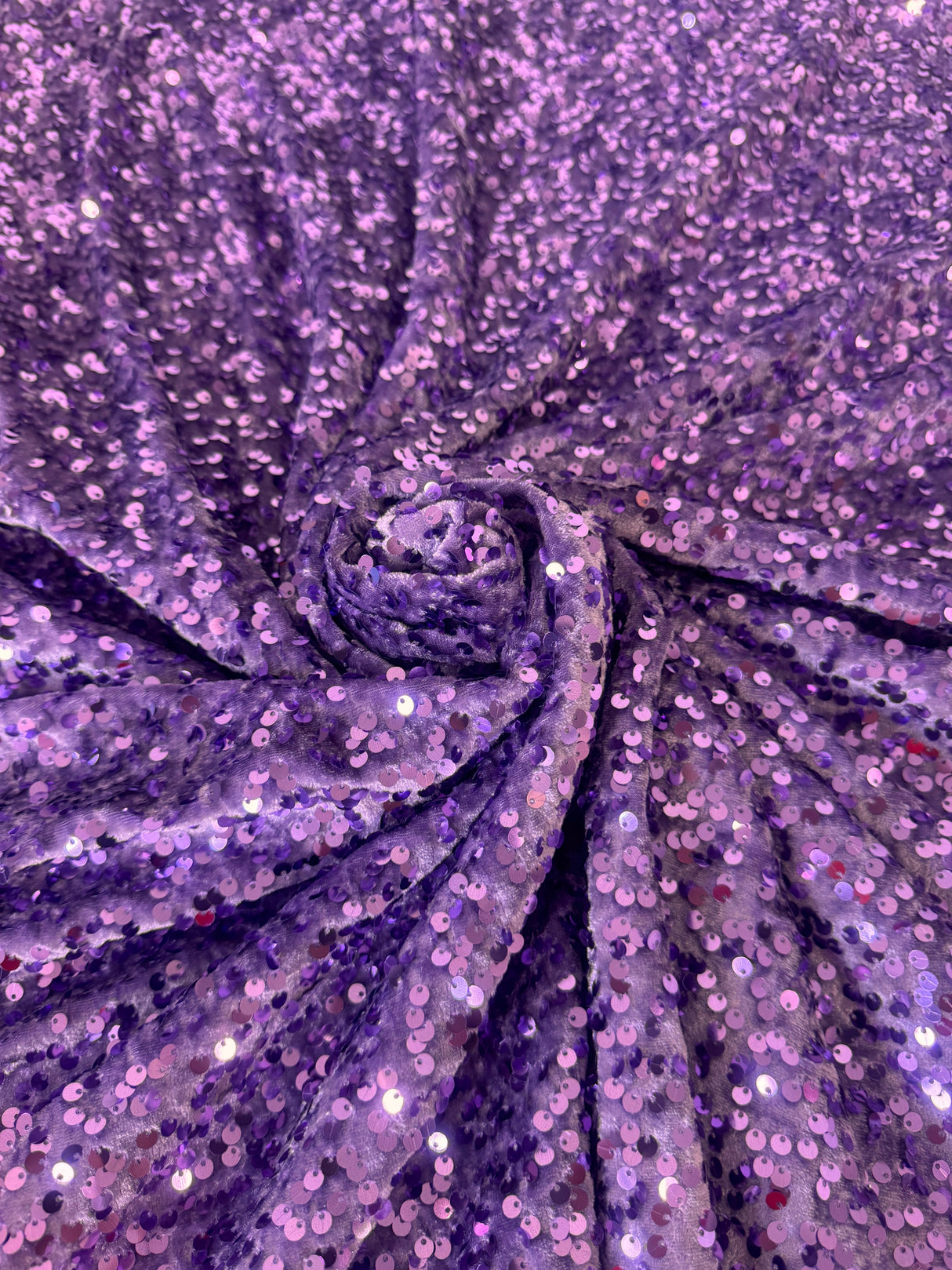 Stretch Sequin Velvet Lavender