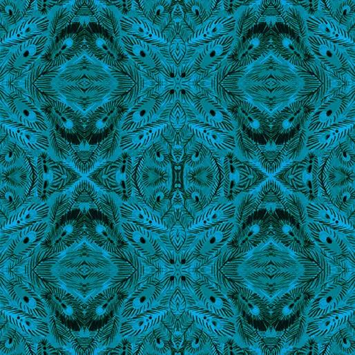 Cotton Print Fabric Mandalay Dark Teal Affinity 44/45"