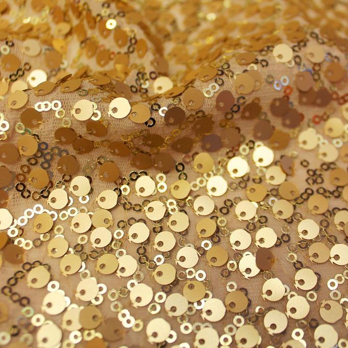 Marilyn Stretch Mesh Sequin Nylon Fabric - Embroidered Sequin, 56/58" Width, 215 GSM (1 Yard)
