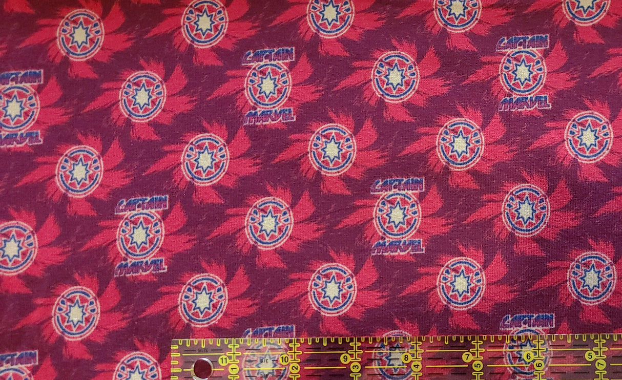 Knit Fabric Captain Icon Marvel Stretchy 58" Wide