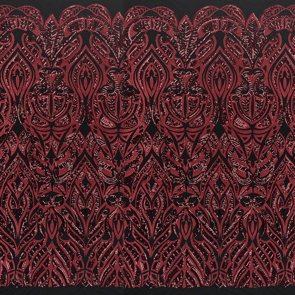 Maya Stretch Mesh Sequin Fabric - Embroidered Sequin, 54" Width (1 Yard)
