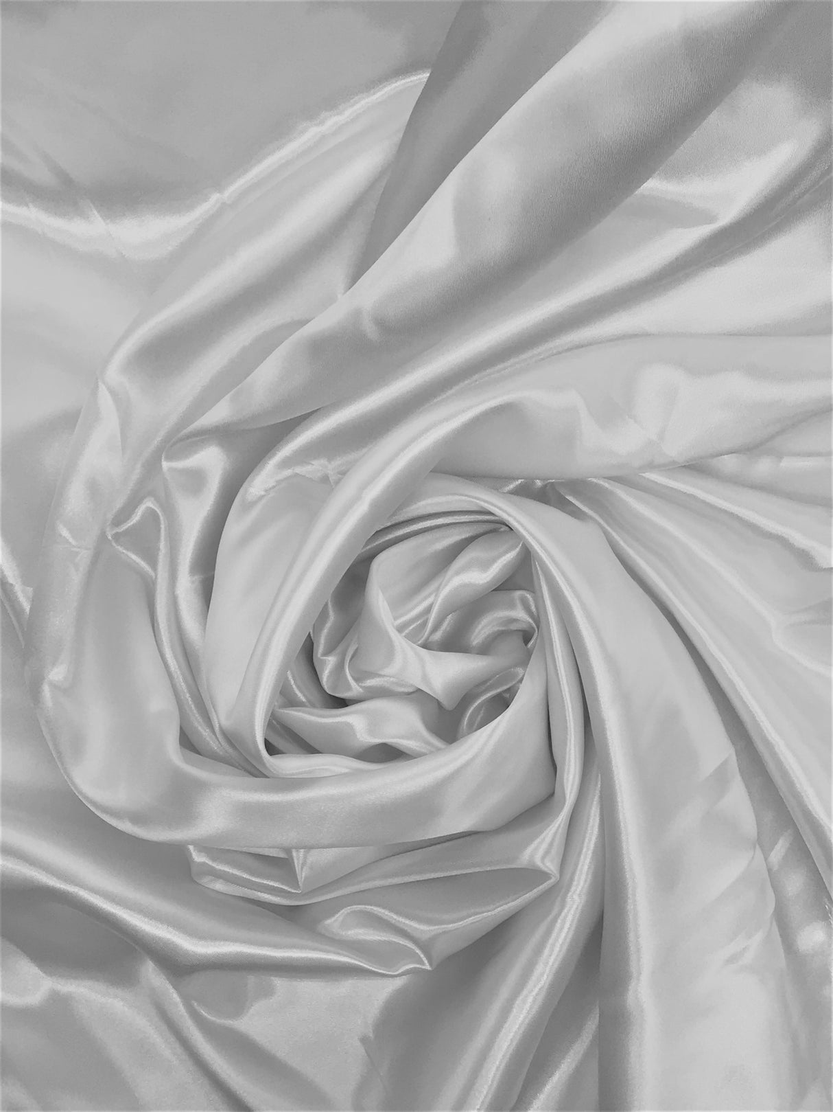 White Medium Satin Polyester Fabric - White, 58"-60" Width (1 Yard)
