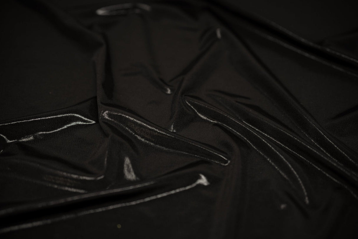 Foiled Spandex Black Metallic