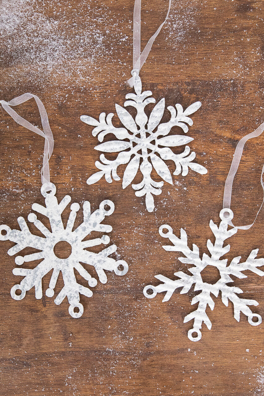7.75” Holiday Metal Snowflake Ornament