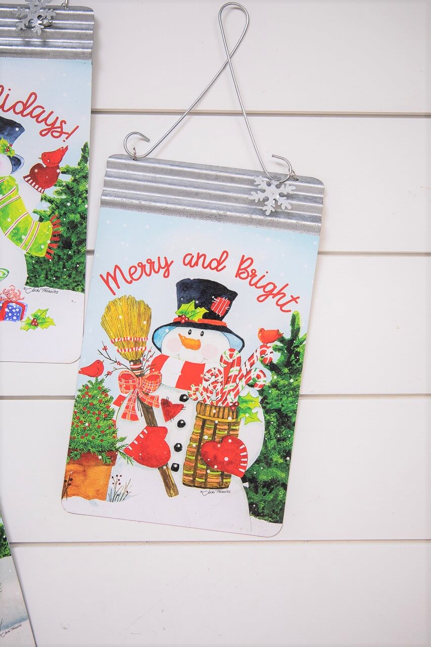 11.6” Metal Snowman Wall Sign