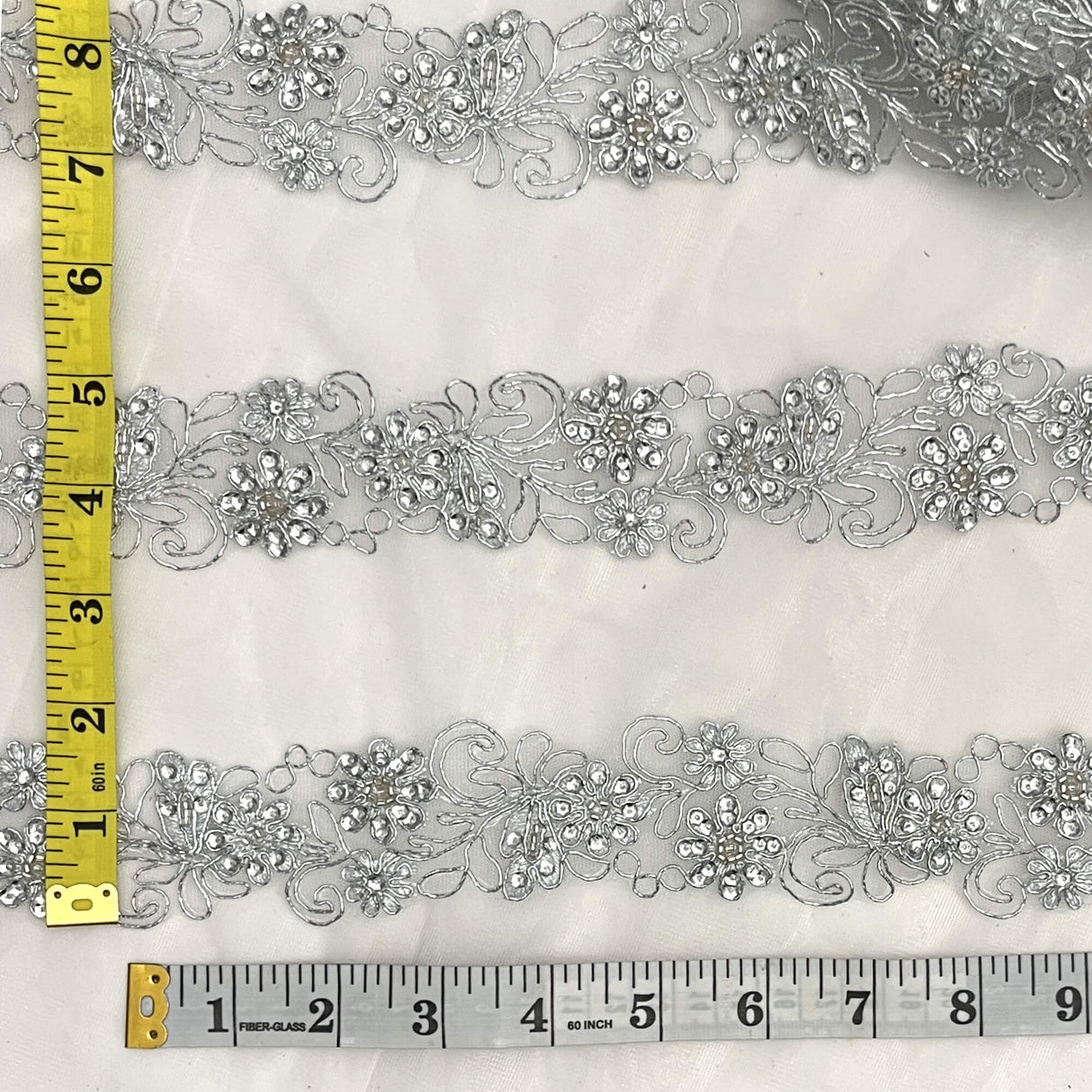 Beaded Corded Lace Trim 2"