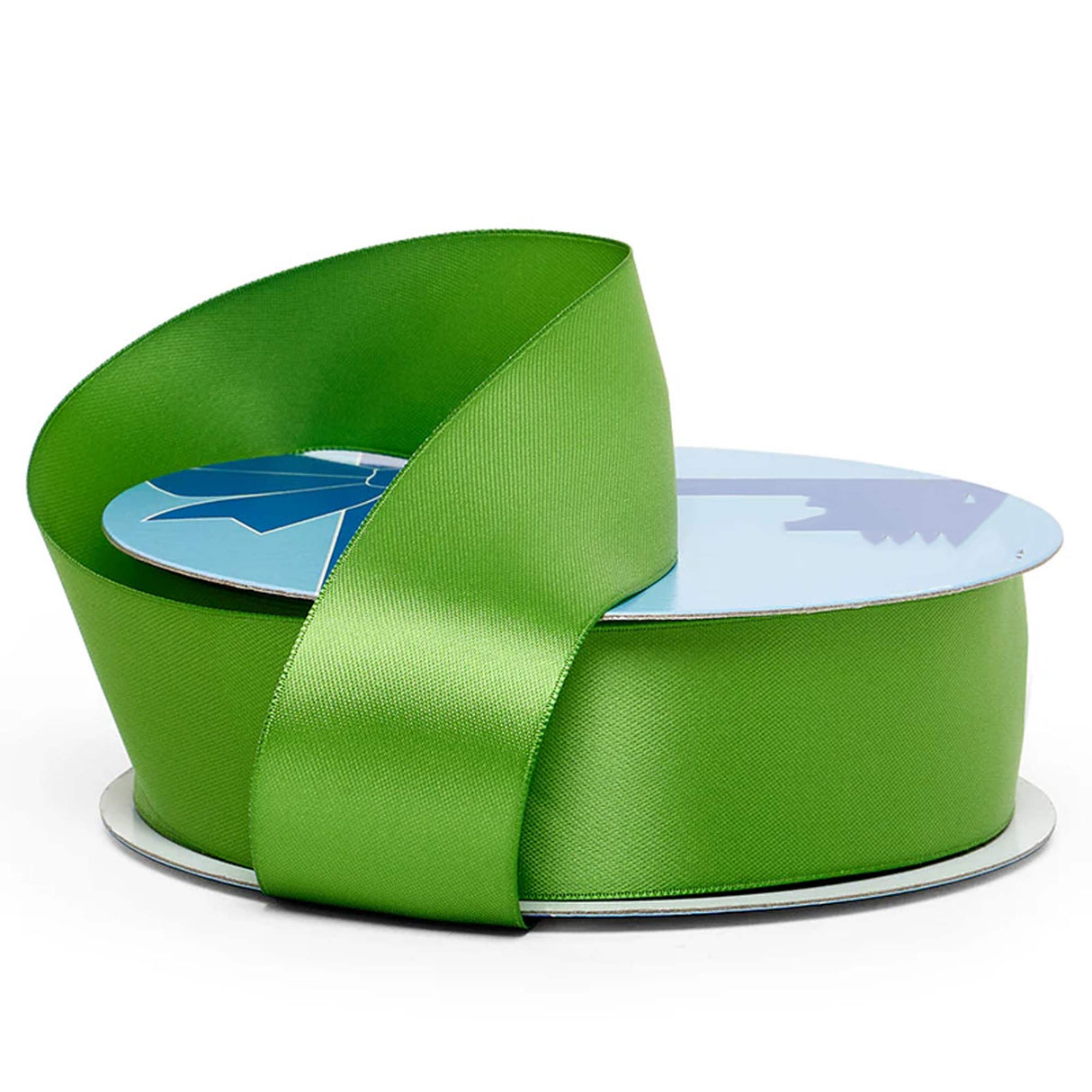 Solid Colored Satin Fabric Roll 7/8 '' X 50 yd Double Faced 1 / roll Bud Green