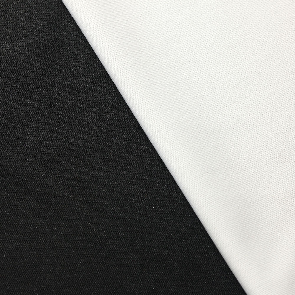Micro Poly Polyester Fabric - White/Black, Solid, 58/60" Width (1 Yard)
