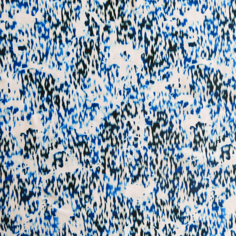 Swim Knit Nylon Spandex Mini Blue Molecular Print