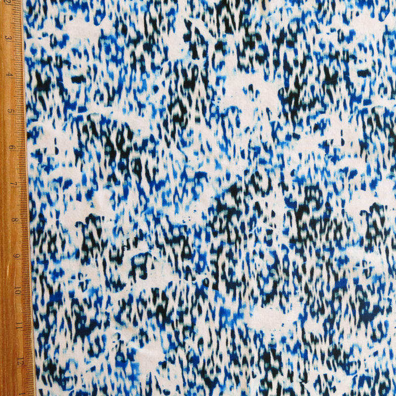 Swim Knit Nylon Spandex Mini Blue Molecular Print