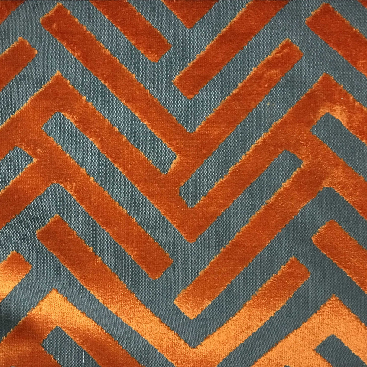 Cut Velvet Upholstery Fabric Marquee Geometric Pattern