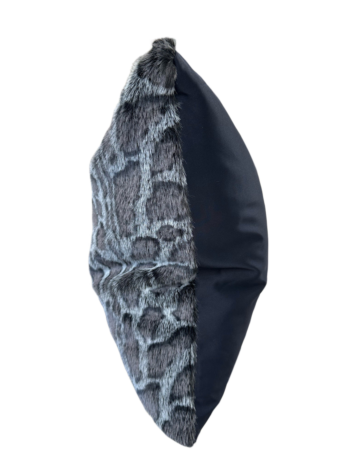 Soft Luxury Faux Mink Pillow Faux Mink Fabric - Black Leopard, 20" X 20" (1 Pillow)