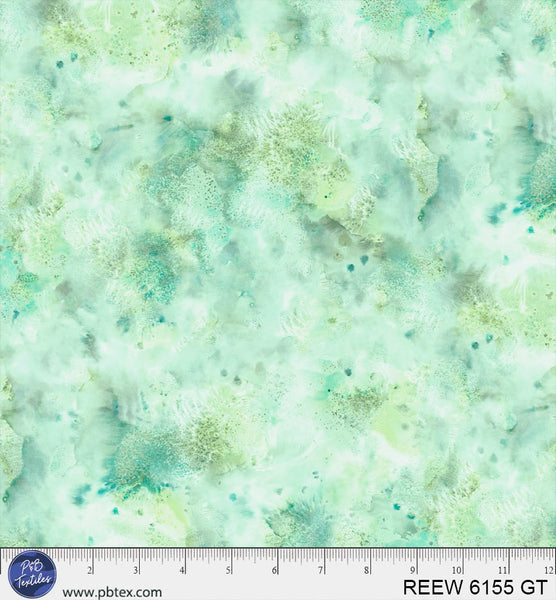 Cotton Wideback Fabric Mint Green Underwater Reef 108"