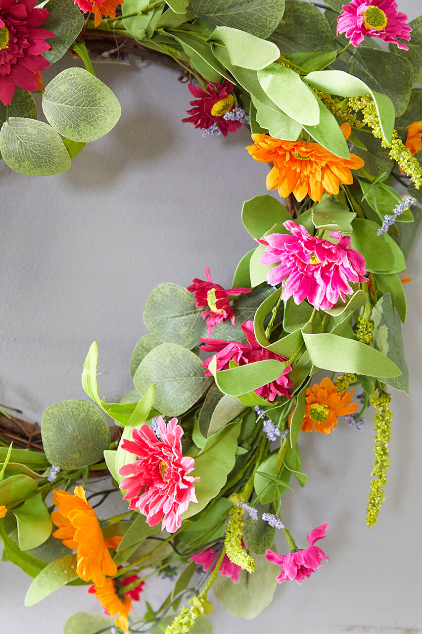 24" Mixed Gerbera Wreath