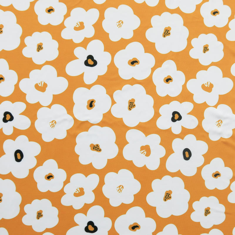 Swim Knit Golden Mod Floral Poly Spandex